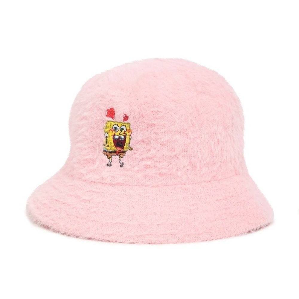 ASOS DESIGN Pink Spongebob Bucket Fuzzy Hat Sz S-M/ M-L